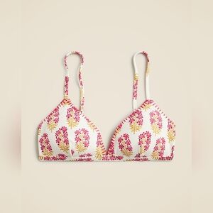 J. Crew New french bikini in berry block print, Size Medium